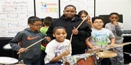 Music students at Expand Ed 182